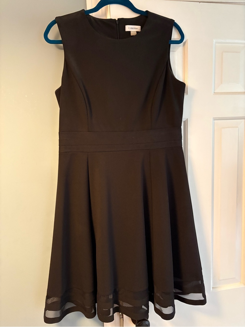 Calvin Klein Black Cocktail Dress with Subtle Neckline